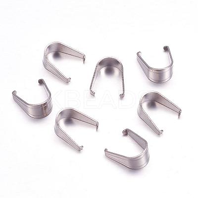 Tarnish Resistant 304 Stainless Steel Snap on Bails STAS-F117-15P-6x12mm-1