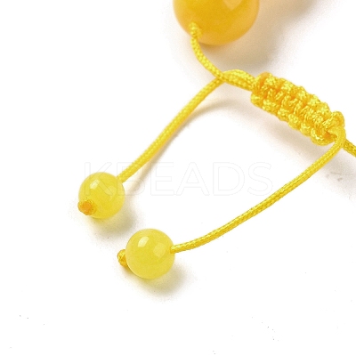 12.5mm Round Dyed 12.5mm Round Natural White Jade Imitation Beeswax Braided Bead Bracelets for Women Men BJEW-C060-01A-1