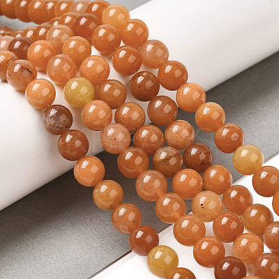 Natural Red Aventurine Beads Strands G-H067-A02-8MM-1