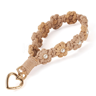 Cotton Braided Flower Pendant Decorations AJEW-TAC0030-032G-08-1