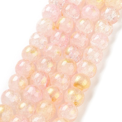 Baking Paint Crackle Glass Bead Strands DGLA-R053-05E-1