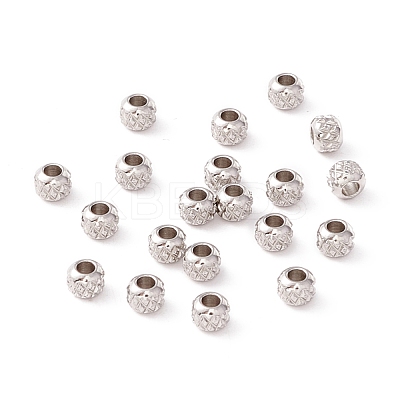 Non-Tarnish 201 Stainless Steel Waffle Beads STAS-A057-01A-P-1