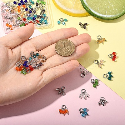 48Pcs 12 Colors Imitate Austrian Crystal Bicone Glass Pendants PALLOY-YW00070-1