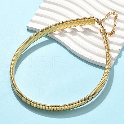 12MM 304 Stainless Steel Flat Snake Chain Necklaces for Women NJEW-U049-01G-1