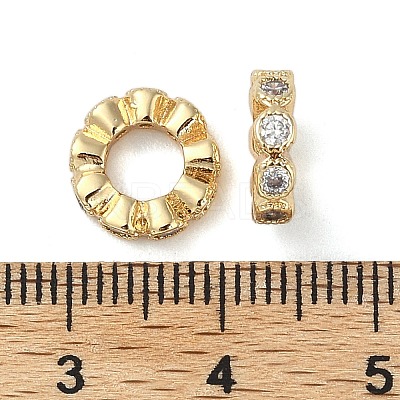 Brass Clear Cubic Zirconia Linking Rings KK-U045-10G-1