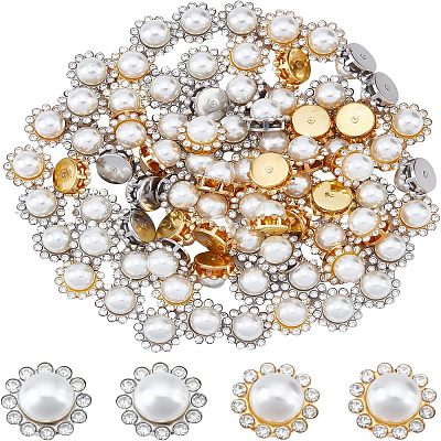 80Pcs 2 Colors Sew on Rhinestone RESI-FH0001-46-1
