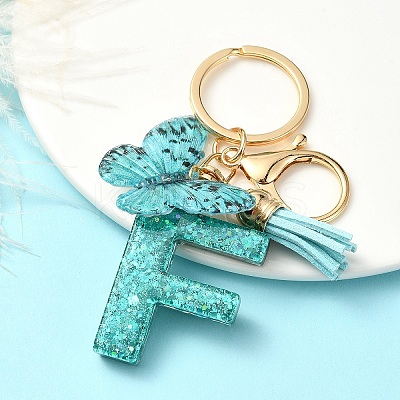 Resin & Acrylic & Faux Suede Tassel Keychain X1-KEYC-YW00119-06-1