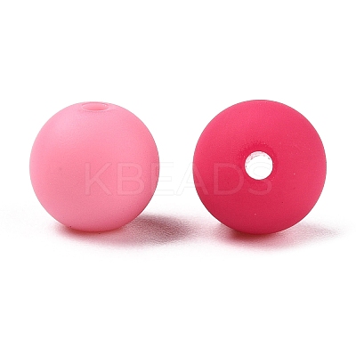 Rubberized Style Imitated Silicone Acrylic Beads MACR-T048-01C-15-1