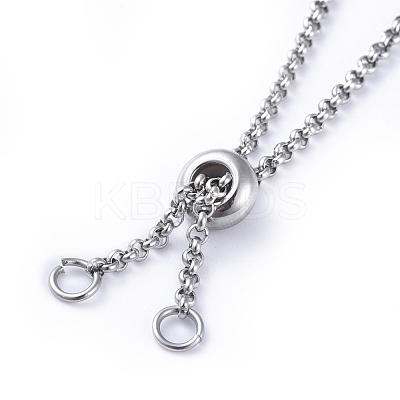Tarnish Resistant 304 Stainless Steel Rolo Chain Slider Bracelet/Bolo Bracelets Making AJEW-JB00492-1
