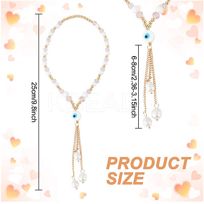 Glass & Pearl Beaded Car Hanging Decorations HJEW-DR00019-1