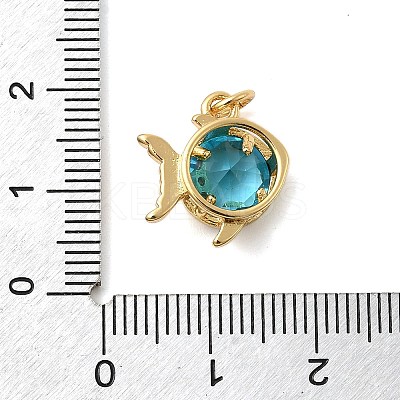 Brass Micro Pave Cubic Zirconia Pendants KK-C137-09G-02-1