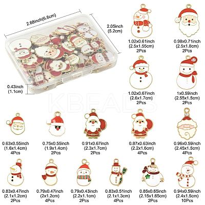 40Pcs Christmas Alloy Enamel Pendants ENAM-FS0004-20-1