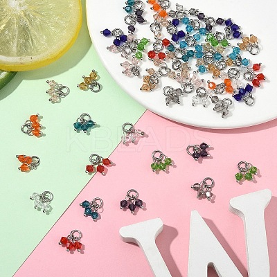48Pcs 12 Colors Imitate Austrian Crystal Bicone Glass Pendants PALLOY-YW00070-1