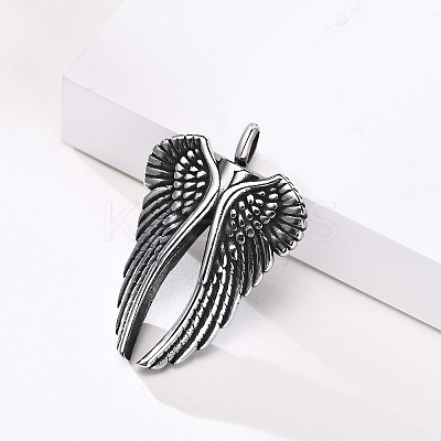 Openable 304 Stainless Steel Memorial Urn Ashes Pendants LS-BOTT-PW0002-043B-AS-1