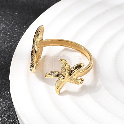 304 Stainless Steel Open Cuff Rings for Women RJEW-K313-16G-1