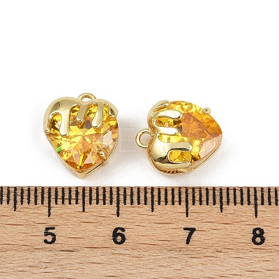 Brass Micro Pave Cubic Zirconia Charms KK-R226-06G-04-1