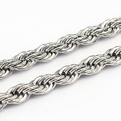 Tarnish Resistant 304 Stainless Steel Rope Chains CHS-O005-43D-1