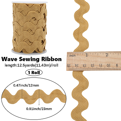 Polyester Wave Lace Trim Ribbon OCOR-GF0004-36B-06-1