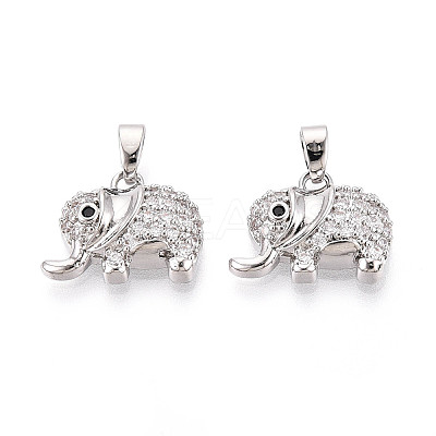 Brass Micro Pave Cubic Zirconia Pendants KK-N257-61P-1