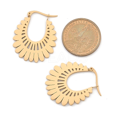 304 Stainless Steel Flower Stud Earrings for Women EJEW-Q009-03C-G-1