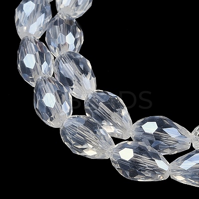 Transparent Electroplate Glass Beads Strands EGLA-N013-T8mm-B-M-1