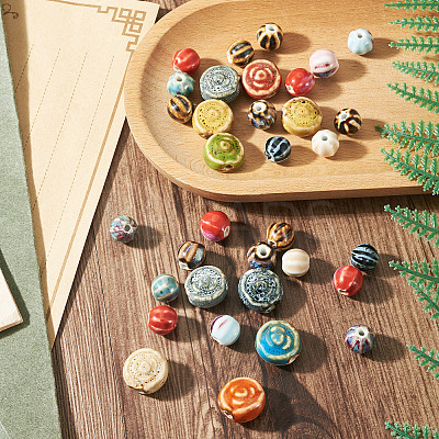 30Pcs Handmade Porcelain Beads PORC-TA0001-79-1