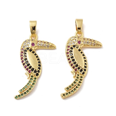 Brass Micro Pave Cubic Zirconia Pendants KK-M325-17B-G-1