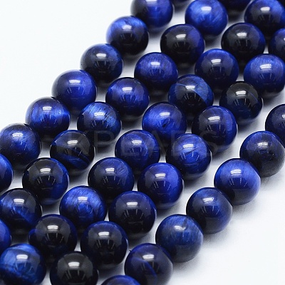 Natural Tiger Eye Beads Strands X-G-F561-8mm-B02-1