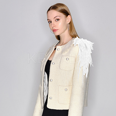 2 Pairs 2 Style Angel Wing Polyester Embroidery Lace Appliques DIY-FG0003-89B-1