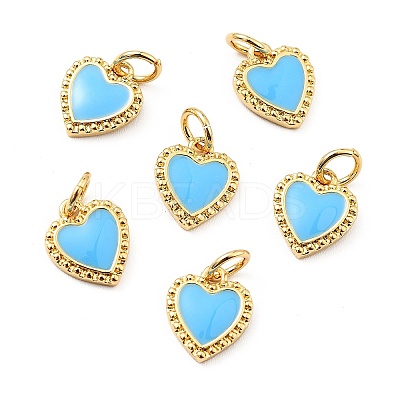 Rack Plating Brass Enamel Pendants KK-E015-08G-03-1
