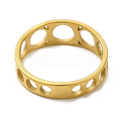 Ion Plating(IP) 201 Stainless Steel Finger Rings RJEW-G278-04G-1