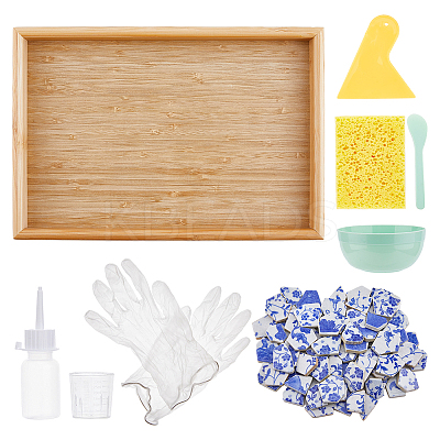 DIY Mosaic Serving Tray Home Decoration Making Kit DJEW-FG0001-35-1