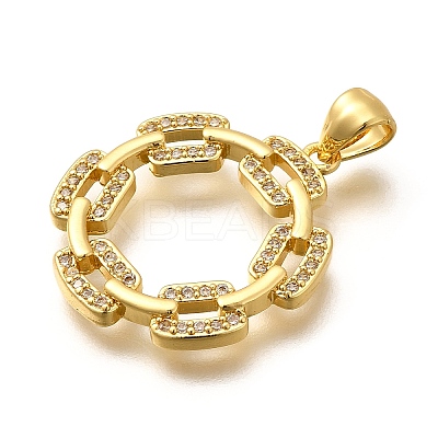 Rack Plating Brass Micro Pave Cubic Zirconia Pendants KK-L226-016G-1