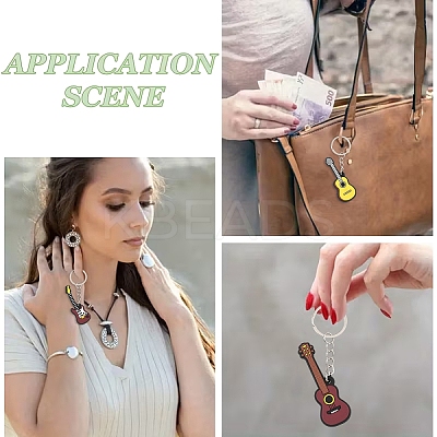6Pcs 6 Styles Silicone Keychains KEYC-YW0001-30-1