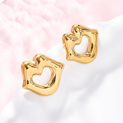 304 Stainless Steel Stud Earrings for Women LS-EJEW-F357-03G-01-1