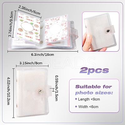 2Pcs PVC Mini Photocard Holder Book AJEW-SP0002-20A-06-1