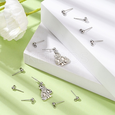 Non-Tarnish 304 Stainless Steel Stud Earring Findings STAS-E026-3-1