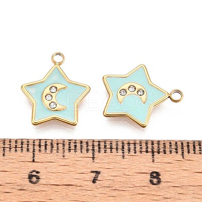 Ion Plating(IP) 304 Stainless Steel Rhinestone Charms STAS-N109-244G-1