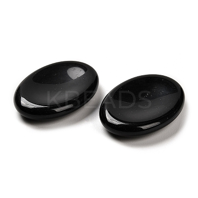 Natural Obsidian Oval Worry Stone G-R487-01H-1