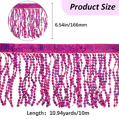 Polyester Sequin Paillette Fringe Tassel Trim OCOR-WH20071-002A-1