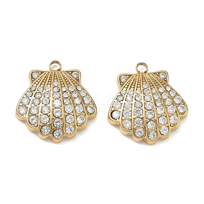 304 Stainless Steel Micro Pave Clear Cubic Zirconia Pendants CU-CBAF0F8-01A-G-1