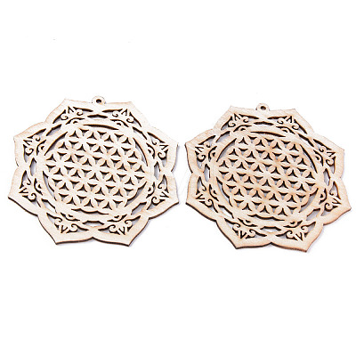 Undyed Natural Wooden Big Pendants LS-WOOD-R271-05-1