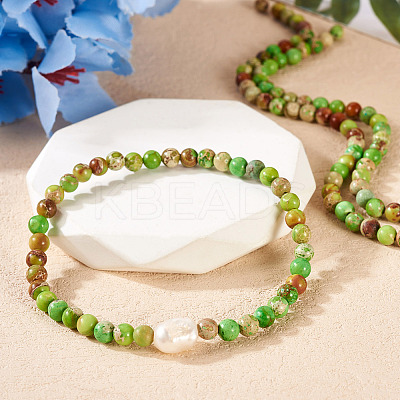 DIY Natural Regalite/Imperial Jasper/Sea Sediment Jasper Beads Bracelets  Making KIts DIY-TA0002-69D-1