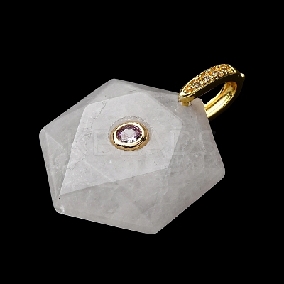 Natural Quartz Crystal Faceted Pendants G-B188-03G-07-1