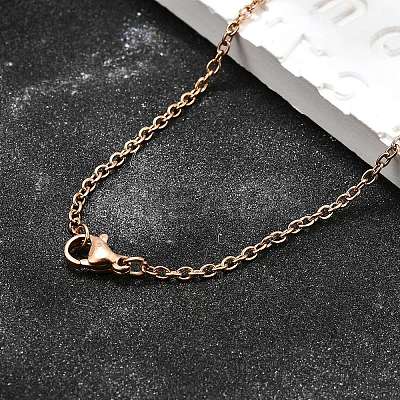 304 Stainless Steel Cable Chain Necklace Making STAS-P045-01RG-A-1