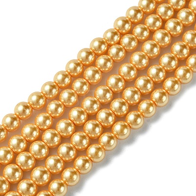 Eco-Friendly Dyed Glass Pearl Round Beads Strands HY-A002-6mm-RB112-1