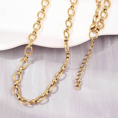 304 Stainless Steel Cable Chains Bracelet & Necklace Jewelry Sets SJEW-L199-01G-1
