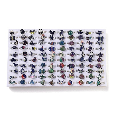 100Pcs Adjustable Mood Ring RJEW-B029-07-1
