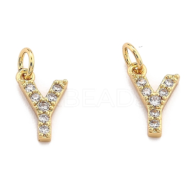 Brass Micro Pave Grade AAA Cubic Zirconia Charms ZIRC-P067-11G-Y-NR-1