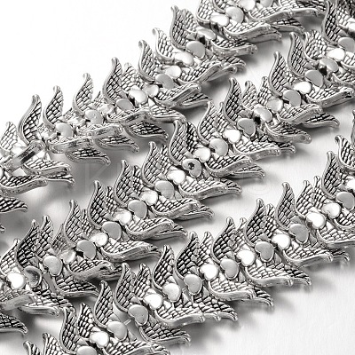 Wing Tibetan Style Alloy Bead Strands TIBEB-O007-45-LF-1